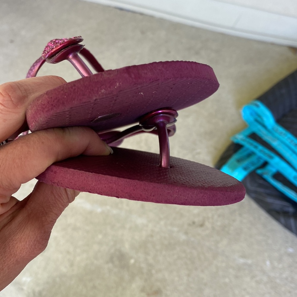 Havaianas purple glitter flips 39/40 merlot worn 3x! 9 sandals flip flop thong - Picture 10 of 10